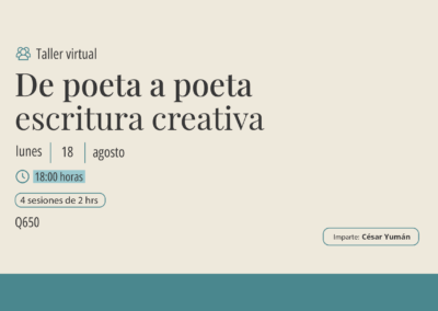 Taller: De poeta a poeta «escritura creativa»