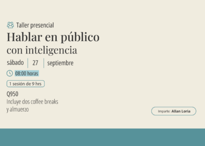 Taller: Hablar en público con inteligencia