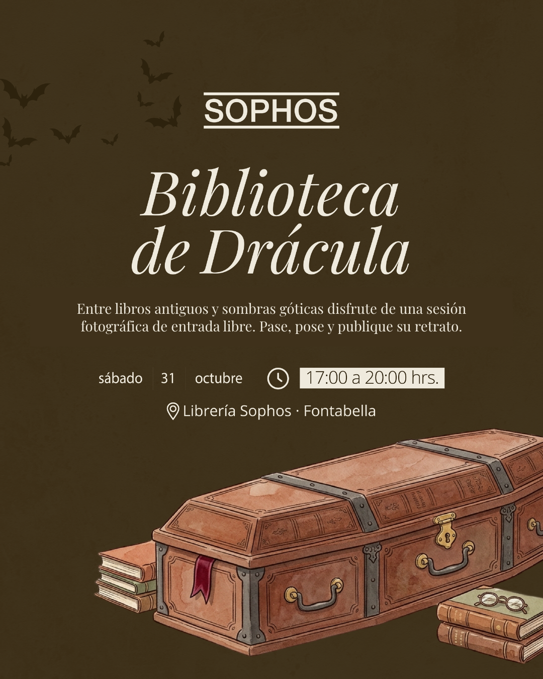 Biblioteca de Drácula, spot fotográfico en SOPHOS
