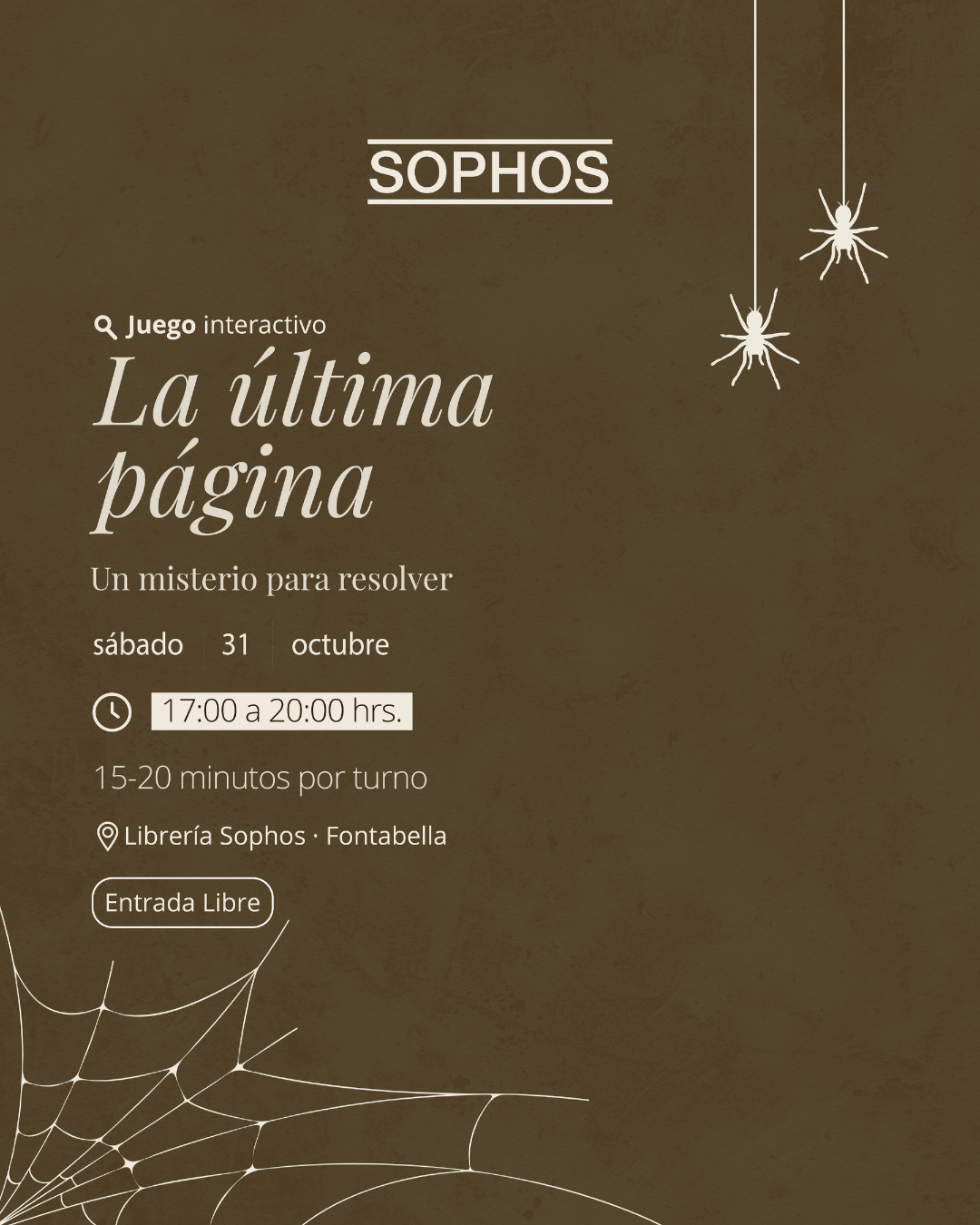 La última página, un misterio para resolver en SOPHOS