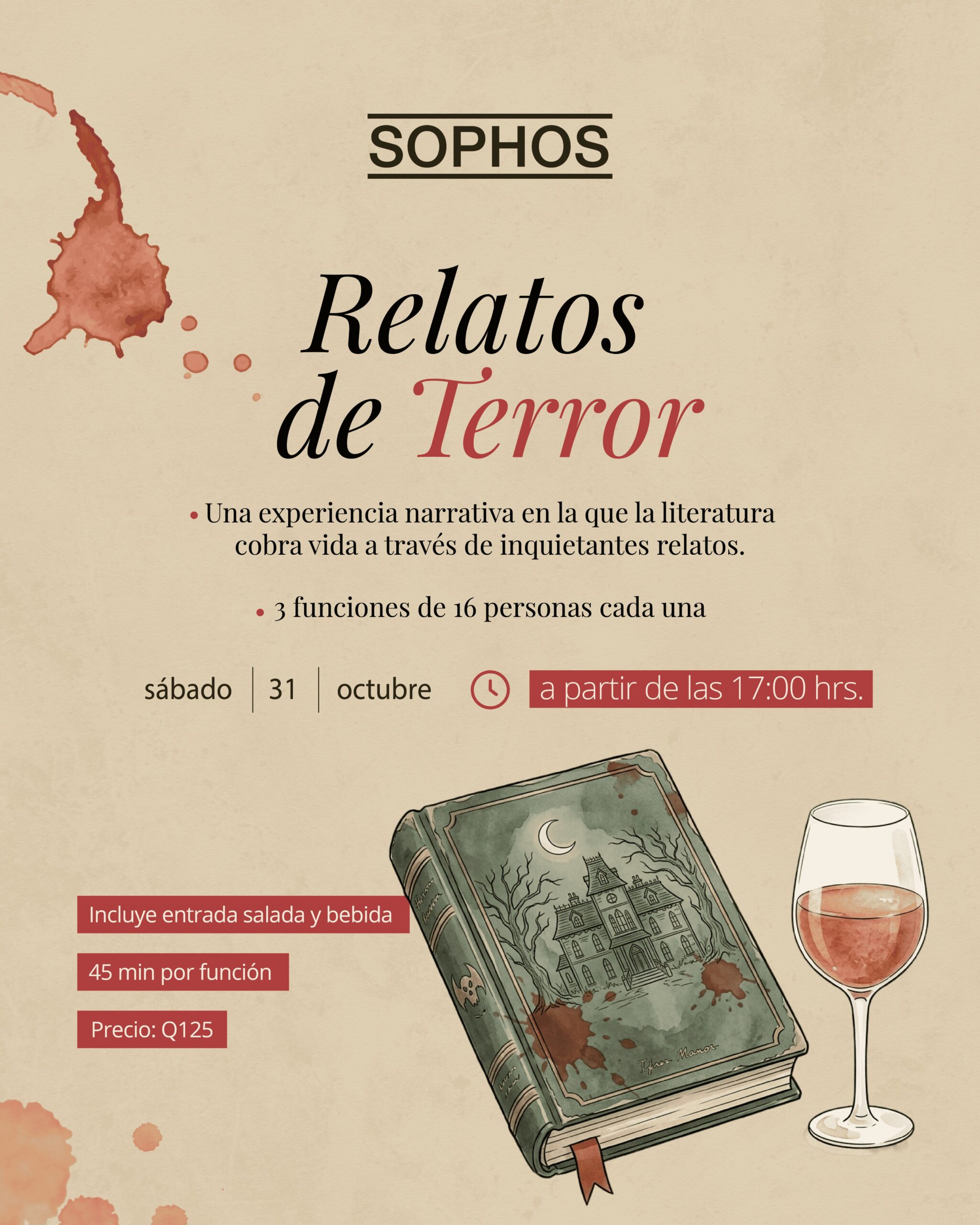 Relatos de terror en SOPHOS, sábado 31 de octubre
